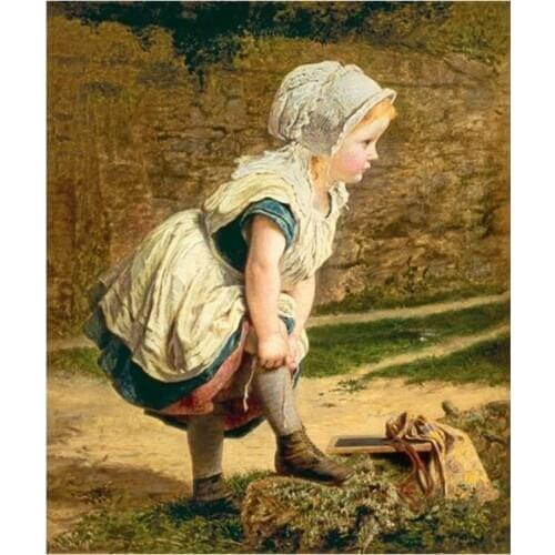 Needlework Crafts 14CT unprinted embroidery French DMC Quality Counted Cross Stitch Kit Oil Painting Wait For Me home decoration