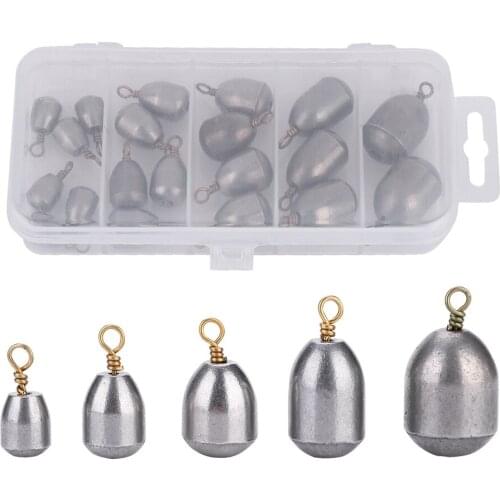20pcs Outdoor Fishing Sinkers Weight Set Angler Tackle Accessory Fine Machining Ensures The Sleek Surface With 5 Kinds Of Weight