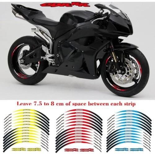 New high quality 12 Pcs Fit Motorcycle Wheel Sticker stripe Reflective Rim For Honda CBR250RR CBR600RR CBR1000RR CBR300RR CBRRR