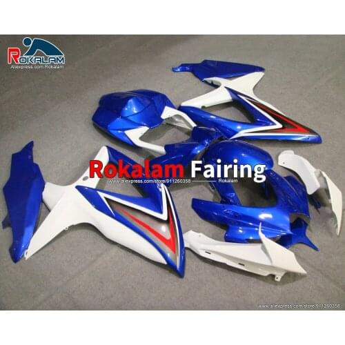 Fairing Kit For Suzuki GSXR600 GSXR750 K8 2008 2009 2010 GSX-R750 GSX-R600 08-10 Blue White Autobike Parts (Injection Molding)