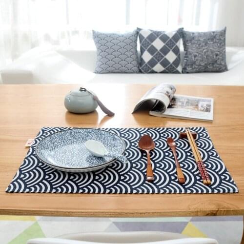 PVC Washable Placemats Japanese Style Dining Table Mat Non-Slip Placemat Kitchen Accessories Cup Coaster Wine Pad