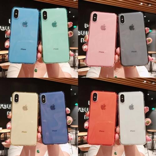 Clear Phone Case for iPhone 12 Mini XS Max Quality Soft Case for iPhone 11 X XS XR Candy Color 12 Pro Max 7 8 Plus 6 6s 11Pro