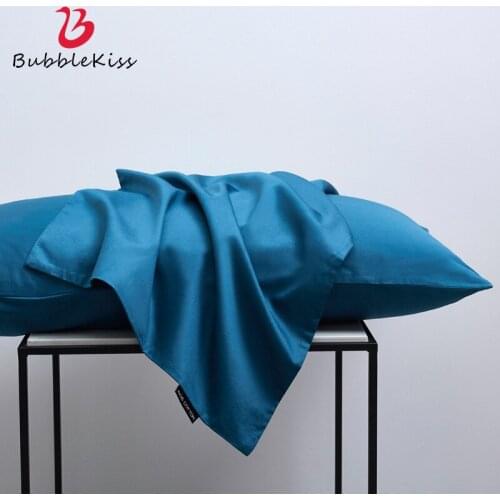 Bubble Kiss Pure Cotton Pillowcase 48X74CM 2 Pieces Solid Color Modern Style Home Cushion Cover Simple Living Room Pillow Cases