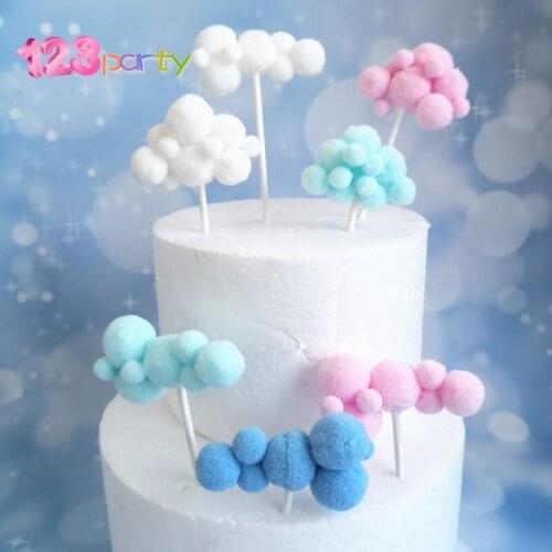 Rainbow Unicorn Cake Topper Cloud Cake Flags Cake Decoration flag birthday baby shower kids Favors Cupcake Wedding decoration