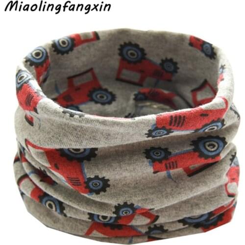 Flower Dinosaur Star Print Spring Autumn Children Girl Boy O Ring Warmer Collar Neckerchief Cotton Baby Scarf