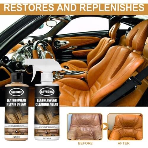 Hot 60ML Car Interior Leather Restoration Spray Seat Sofa Leather Maintenance Refurbisher Leather Care Cleaning Agent Spray CSV
