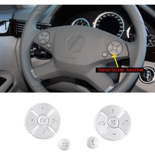 Alloy Car Styling for Mercedes-Benz C E S-Class GLK 2008-2013 Car Steering Wheel Button Switch Cover Sticker Car Accessories