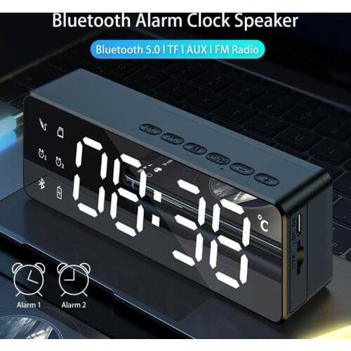 LED Altavoz Bluetooth Computer Speakers Caixa De Som Portatil Radio FM Haut-parleurs Alarm Clock Enceinte 1400mAh Sonos Boombox