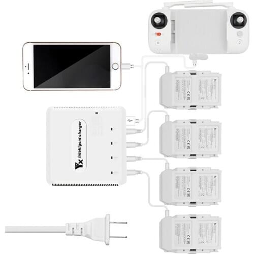 For FIMI X8SE Drone 6 in 1Intelligent Flight Battery Multi Charging Hub Quick Charger USB Connect Port Adapter Drone Accessories