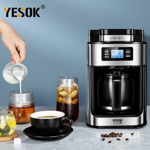 Household Coffee Machine Grinding integrated American drip Coffee Machine Commercial Stainless steel Automatic Coffee Machine