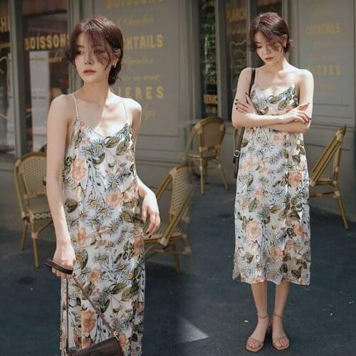 Women Long Floral Sexy Strap Dress Summer Clothes 2021 Boho Runway Backless Vintage Korean Casual Vacation Ladies Party Dresses