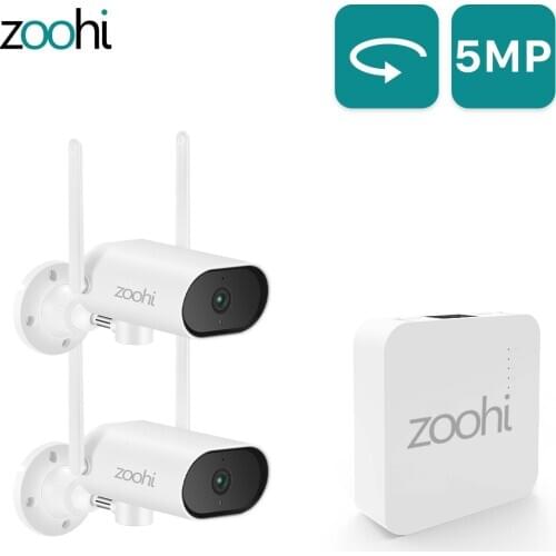 Zoohi 5MP Wireless Security Camera Set Mini NVR 1920P Pan&Tilt CCTV Video Camera Kit Sound Record Surveillance Camera System