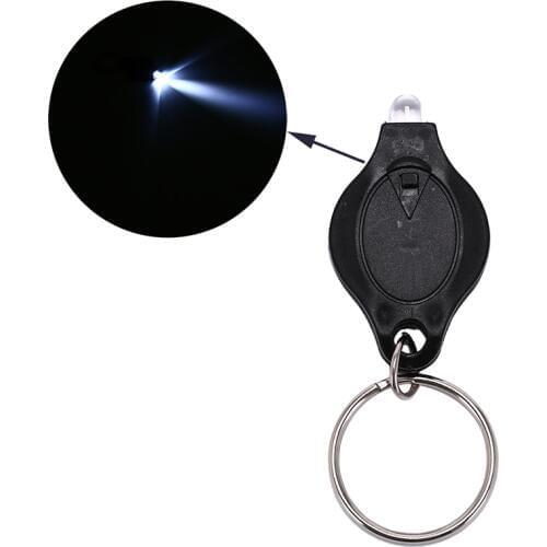 1 x LED Flashlight Light Mini Lamp Key Chain Ring Lamp Torch Keyring Key Finder Find Lost Keys Black