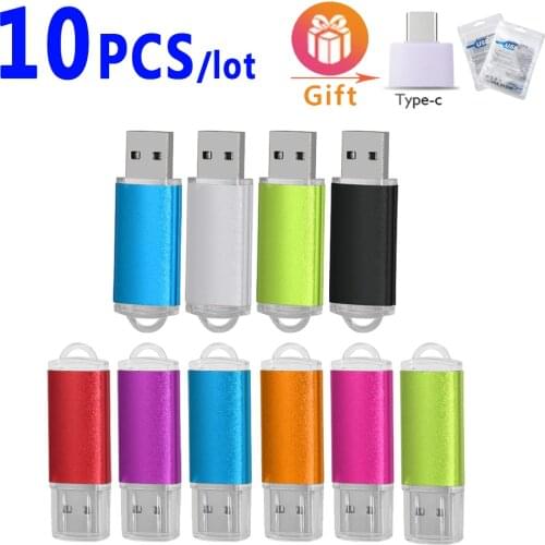 10pcs/lot Free Logo Top Quality Metal USB 2.0 Cle Usb flash drive 4GB 8GB 16GB 32G 64GB Pen Drive U Disk Pendrive for Photograph