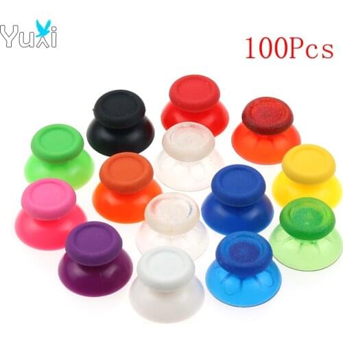 YuXi 100pcs Analog Joystick Thumb Stick Grip Cap For PlayStation 4 PS4 Pro Slim Controller Thumbsticks