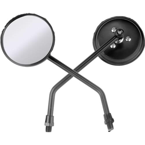 For Harley XL 883 CB400 GN250 Universal 2PCS Motorcycle Mirrors Chrome Black Round Long Stem Motor Rearview Mirrors 10mm