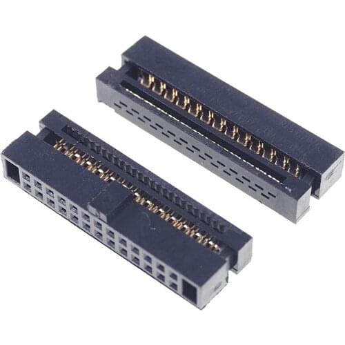 20 Pcs 0.050" 1.27mm 26 Pin dual Row IDC Connector 2x13 P 26 position Rectangular Female Socket Receptacle Ribbon Cable