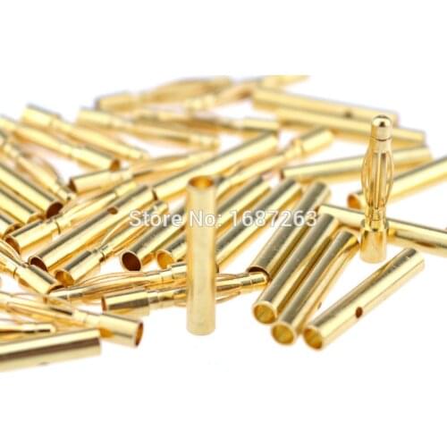 5 pairs 10 pairs 20 pairs 2.0MM 2MM Gold yellow Bullet Banana Connector Plug Banana Plugs for ESC Lipo RC Battery Plugs Drones