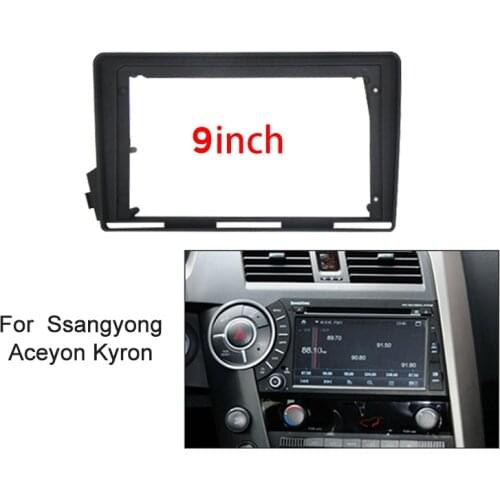 9inch front plastic housing for Ssangyong Aceyon Kyron car radio front plastic frame with full set cables plugs