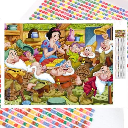 5D Diamond Painting Disney Cartoon Snow White and Seven Dwarfs Hobby Art DIY Mosaic Rhinestone Full Square Round Kit Home Decor