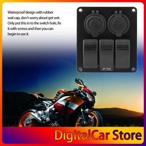 Car Automotive Red Single Light USB Charger LED Rocker Switch Panel 3.1A Voltage Cigarette Lighter Power Adapter Sockets