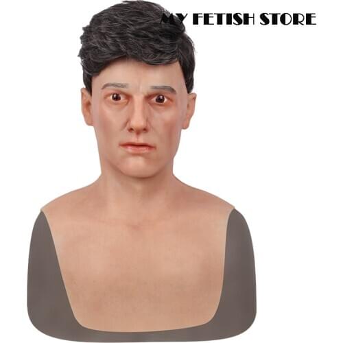 Bell)Crossdress Full Head Realistic Silicone Young Man Mask Male Disguise Party Masks Masquerade Cosplay Prop Transgender