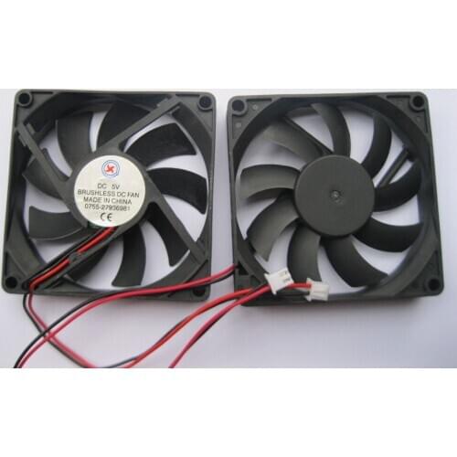 10 pcs Brushless DC Cooling Fan 9 Blade 5V 8015s 80x80x15mm 2 Wires Black