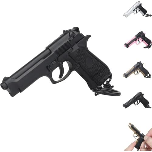 Tactical Pistol Shape Keychain M92 Model Mini Portable Decorations Detachable Birthday Gift Pendant Gun Weapon Keyring Key Chain