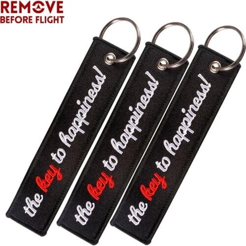 3 PCS/LOT llavero Car Keychain for Men THE KEY TO HAPPINESS Lucky Key Chain Bijoux Gifts Tag Porte Clef OEM Key Ring Key Chains