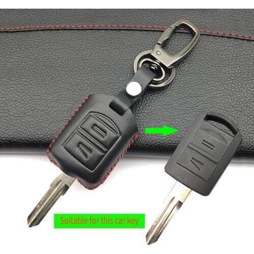 2 Buttons Latest Genuine Leather Car Key Case Cover for Opel Astra H J g Zafira Vectra Corsa Insignia Mokka Protect Shell