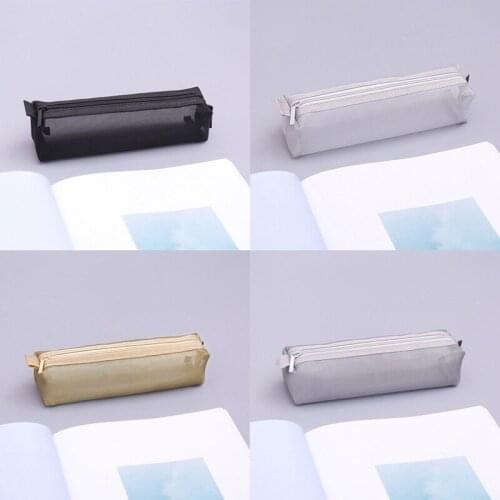 Simple Transparent Mesh Pencil Case Office Student Pencil Cases Nylon School Learning Supplies Pen Box Student Gift
