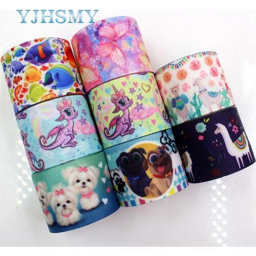 YJHSMY G-18801-727,38 mm 5 Yards Cartoon Printed grosgrain ribbons,DIY handmade Hair accessories Material wedding gift wrap