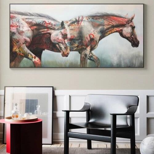 Graffiti Animal Horse Lion Tiger Art Personality Color Canvas Paintings Posters Prints Wall Art Pictures Living Room Home Decor