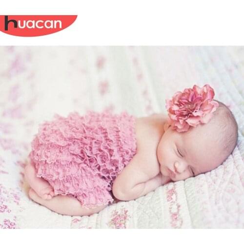HUACAN Diamond Painting Newborn Full Square/round Diamond Embroidery Baby Mosaic Picture Rhinestone Painting With Diamonds Kit