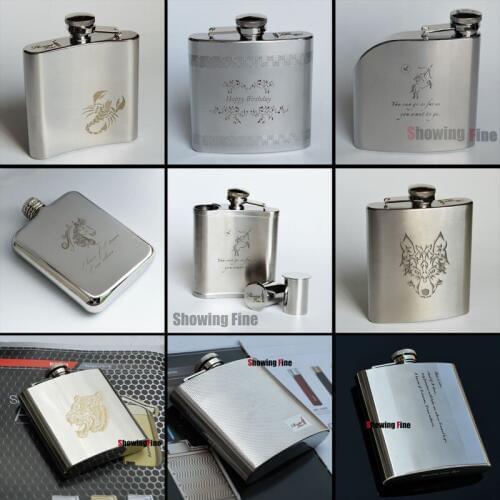 Personalized High Quality 8/18 Stainless Steel Hip Flask Lasered marking Outdoor Bottle Drink Flasks alcohol Whisdy Hipflask