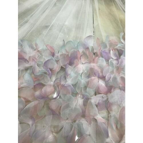 Exquisite 3D gradient applique tulle embroidery, high-quality French tulle lace, suitable for cute childrens skirt design fabri