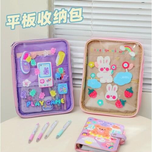 Ins Girl Korean Cartoon Tablet Case for Ipad 9.7 10.2 10.5 Pro 11 Inch Transparent Cover Laptop Liner Bag Notebook Storage Pouch