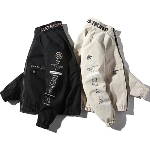 Elena Store Mens New Fashion Jackets Embroidered Print Casual Jacket Trend Brand Spring And Autumn Style High Collar Male Coat