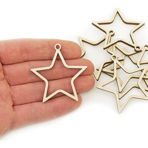 Laser engraving natural wood new fashion star