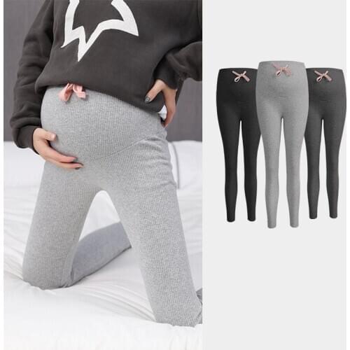 Pregnant Women Clothing Autumn Drawstring Maternity Leggings Skinny High-Elastic Fashion Skin-Friendly Pregnancy Pencil Pants