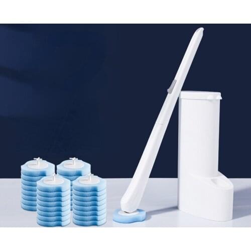 Disposable Flat Toilet Brush Beautiful White Household Toilet Brush New Cleaning Bathroom Wc Borstel Houders Tools BF50TB