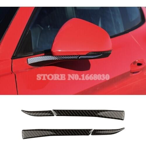 Carbon Fiber Side Rearview Mirror Trim Cover 4pcs For Ford Mustang 2015-2017 Car accesories interior Car decoration