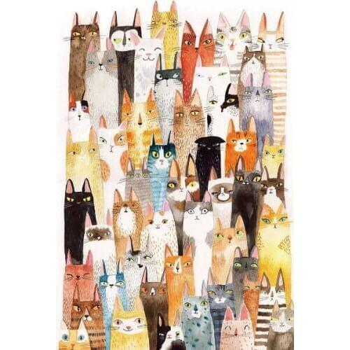 Anime Landscape Cat The wooden puzzle 1000 pieces ersion paper jigsaw puzzle white card adult childrens educational toys