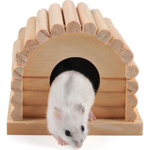 Hamster Hedgehog Sleeping Beds Portable Wooden Anti-mite Small Animal Cozy House Dodge Assembling Cottage Pet Supplies