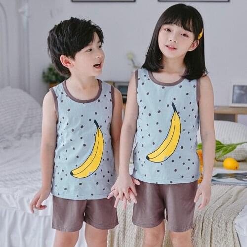 Children Pajamas Baby Clothing Set Kids Animal Cartoon Sleepwear Summer Cotton Nightwear Boys Girls Animal Pyjamas Pijamas Set