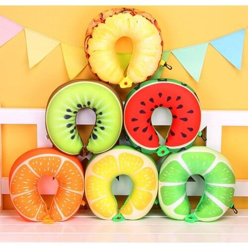 HazyBeauty U Shape Memory Foam Pillow Plane Fruits Watermelon Shape Traveling Airplane Pillow U-shape Neck Pillows 28x30cm