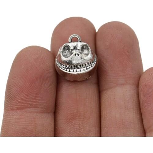 5pcs Antique Silver Demon Charm Pendants for Jewelry Making Bracelet DIY Accessories 17x15mm