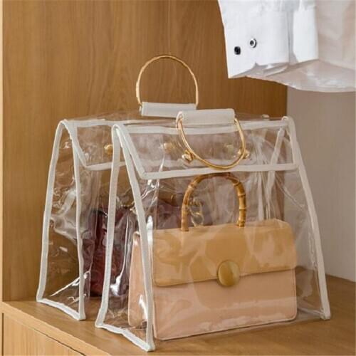 Transparent Dustproof Bag Storage Bags Waterproof Handbag Organizer Travel Bedroom Sundries Cosmetic Organize Storage Bag Pocket