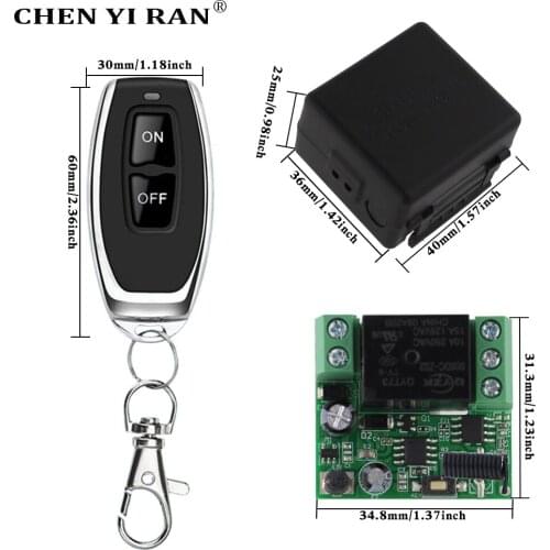 433 MHz DC 12V 24V Wireless universal remote control switch 10A 1CH RF relay receiver and transmitter For Access control DIY