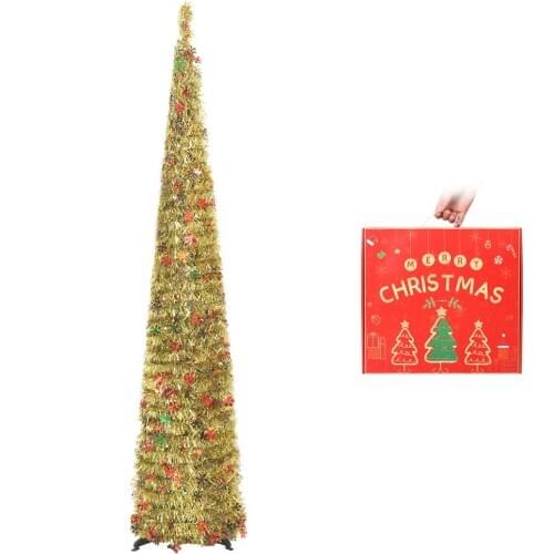 Christmas decoration 1.5m golden + golden color snowflake, handmade Christmas tree, New Year decoration